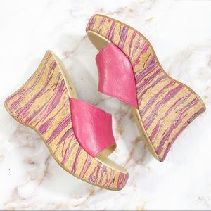 SKETCHERS Y2K Platform Cork Wedge Sandals Size 8.5